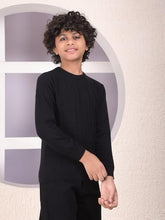 Crimsoune Club Boy's Black Jacquard Sweater (5-6Y)