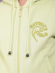 Crimsoune Club Girl's Green Hooded Neck Sweatshirt (9-10Y)