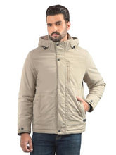 Crimsoune Club Men's Beige Hooded Neck Puffer Jacket