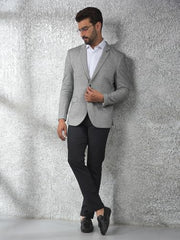 Crimsoune Club Men's Grey Notched Lapel Modal Single-Breasted Blazer (M)