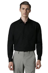Louis Philippe Men's Cotton Solid Classic Fit Shirt (LPSFMCLPX31942_Black