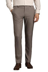 Louis Philippe Men Brown Textured Flat Front Formal Trousers