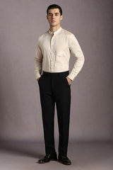 Louis Philippe Men's Solid Slim Fit Shirt (LPSFMSLPI82794_Beige