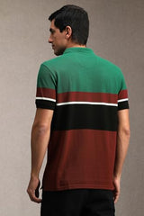 Louis Philippe Men Multi Print Polo Neck T-Shirt Multicolour