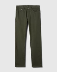 GAP Men Straight Fit Mid Rise Stretchable Jeans, Olive Green, 36/32
