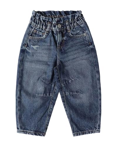 GAP Kids Girls Lightly Washed Distressed Relaxed?Fit Jeans, Medium Blue,2Y - Goyalsons ShopMax