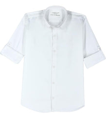 CHARCHIT Boys Cotton Full Sleeves Solid Shirt White