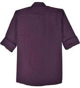 Boys Full Sleeves Embellished Solid Shirt and T-Shirt Violet