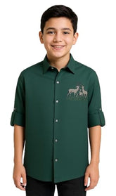 CHARCHIT Boys Full Sleeves Embellished Solid Shirt - Goyalsons ShopMax