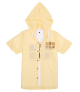CAVIO Boys Plain Half Sleeve Hooded Shirt and T-Shirt Lemon