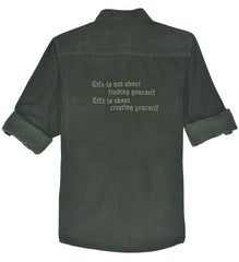 CAVIO Boys Cotton Regular Fit Spread Collar Full Sleeves Plain Shirt DarkGreen