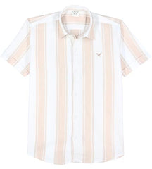 CAVIO Boys Half Sleeves Striped Shirt Peach