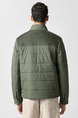 Men Olive Patterned Casual Jacket