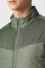 Men Olive Patterned Casual Jacket