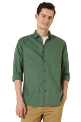 Allen Solly Men Green Solid Full Sleeves Casual Shirts