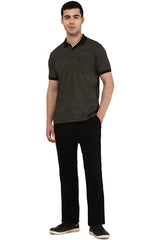 Allen Solly Men Black Printed Polo Neck T-Shirt