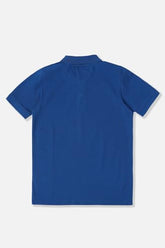 Allen Solly Boys Blue Textured Polo Neck T-Shirt
