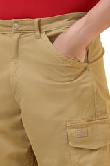 Allen Solly Men Khaki Solid Shorts