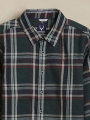 Allen Solly Boys Green Check Casual Shirt