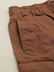 Boys Brown Solid Shorts