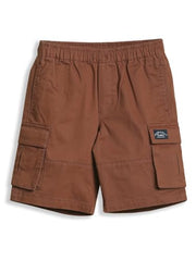 Boys Brown Solid Shorts