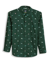 Allen Solly Boys Green Print Casual Shirt