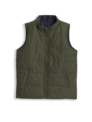 Boys Olive Solid Double sided Jacket