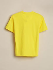 Boys Yellow Graphic Print Crew Neck T-Shirt