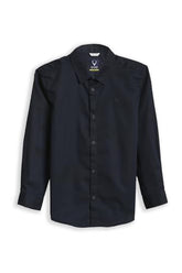 Boys Navy Solid Casual Shirt