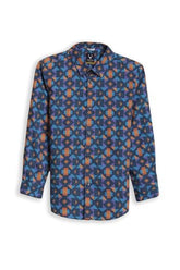 Boys Blue Print Casual Shirt