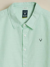 Boys Green Solid Casual Shirt