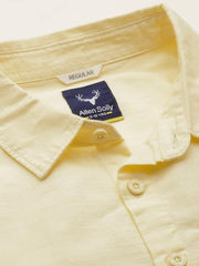 Boys Yellow Solid Casual Shirt