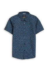 Boys Navy Print Casual Shirt
