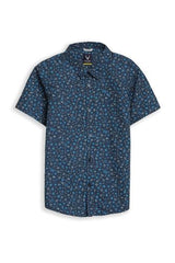 Boys Navy Print Casual Shirt