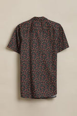 Boys Navy Print Casual Shirt