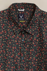 Boys Navy Print Casual Shirt