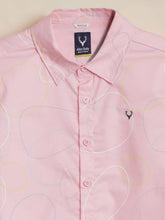 Boys Pink Print Casual Shirt