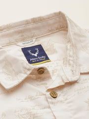 Boys Beige Print Casual Shirt