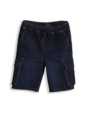 Boys Navy Solid Shorts