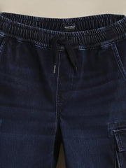 Boys Navy Solid Shorts