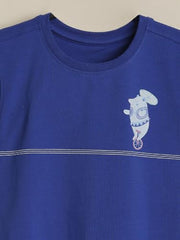 Boys Blue Graphic Print Crew Neck T-Shirt