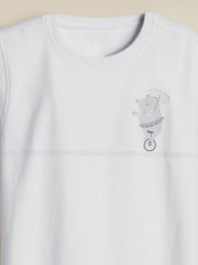 Boys White Graphic Print Crew Neck T-Shirt