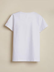 Boys White Graphic Print Crew Neck T-Shirt
