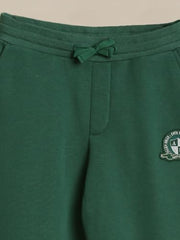 Boys Green Solid Track Pants