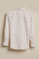 Boys Beige Print Casual Shirt