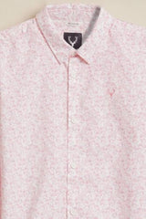 Boys Pink Print Casual Shirt