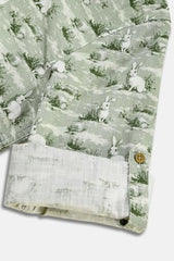 Boys Green Print Casual Shirt