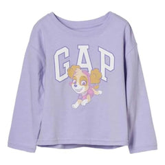 Girls' Paw Patrol Graphic Print Drop-Shoulder Crew Neck T-Shirt, Lt. Purple, 2Y