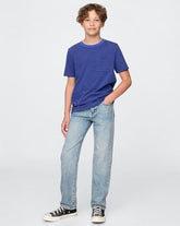 Boys' Mid Wash Straigh Fit Jeans, Light Blue, 8Y