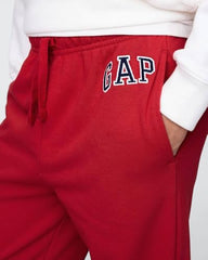 Boys' Logo Relaxed Fit Joggers, Red, L